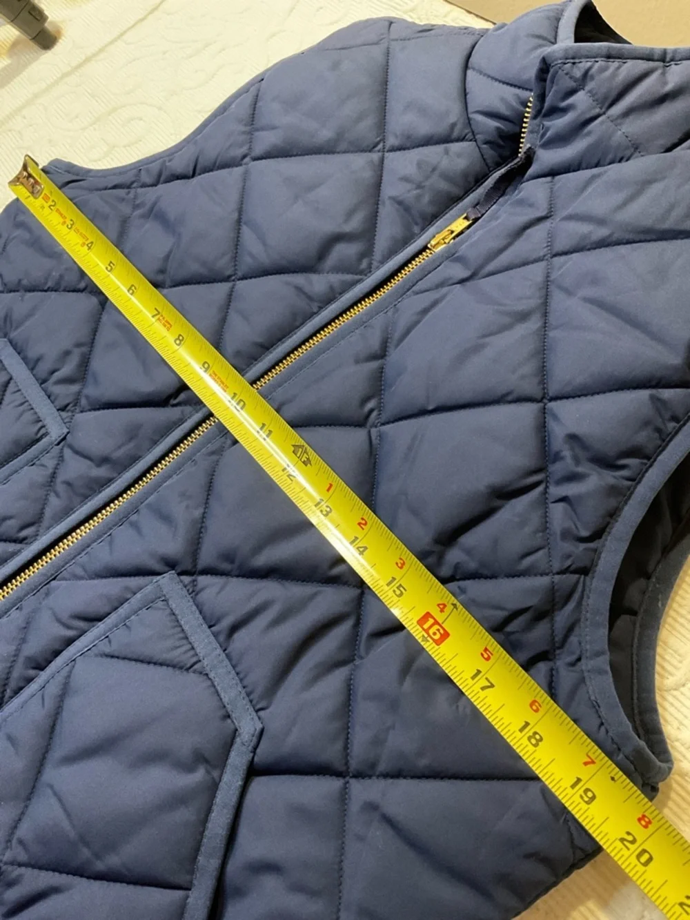 J. Crew Navy Quilted Puffer Vest